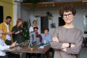 Photo Of Woman Wearing Eyeglasses, working woman